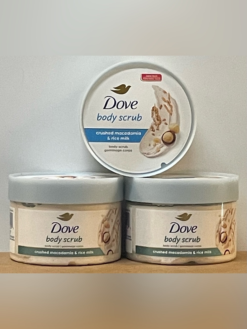 Dove Crushed Macadamia & Rice Milk Body Scrub - 12oz (Pack of 3)